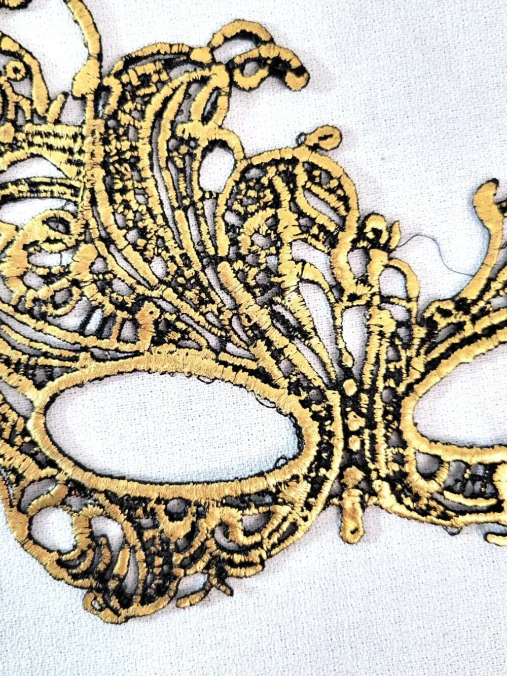 Gold Laser Cut Metal Filigree Masquerade Mask - Venetian Party Prom Ball